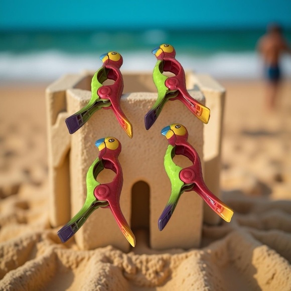Other - Colorful Parrot Beach Towel Clips